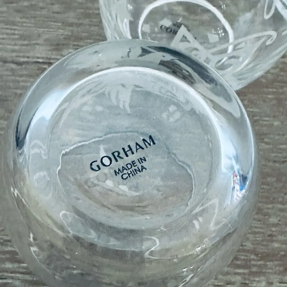 Gorham 3-pc Christmas Holiday Etched Candle Holders Set